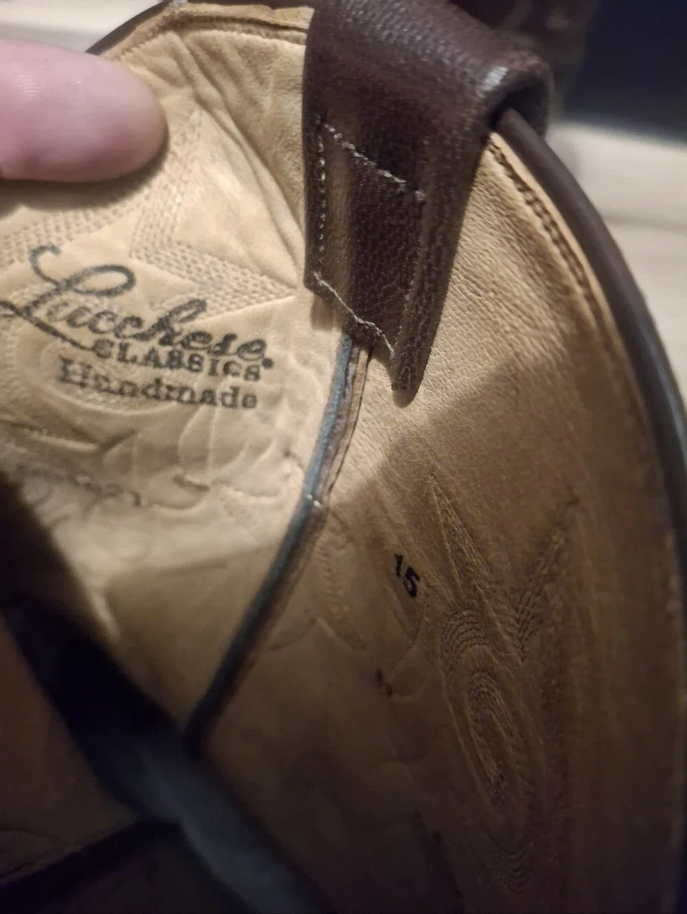 Ostrich Lucchese Plain Toe Boots 8.5 Mens. Matching Belt 40in